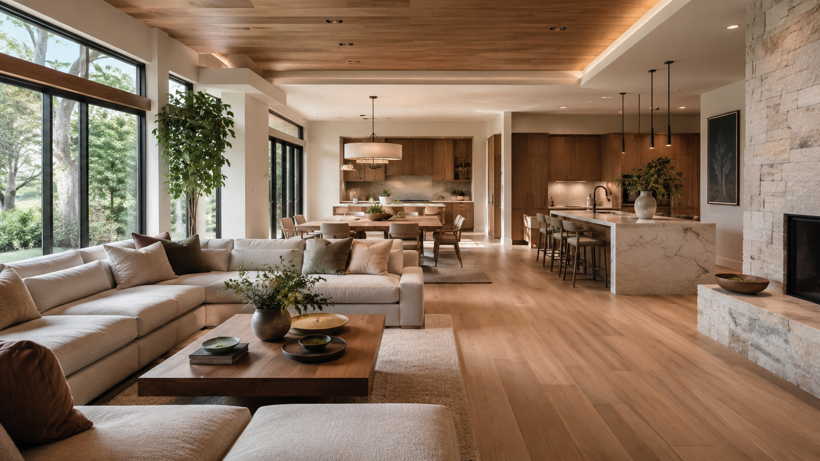 Double-Height Duplex Living Room